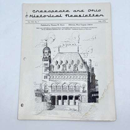 1976 July Chesapeake and Ohio Historical Newsletter C&O RR Thomas Dixon WV M1-2