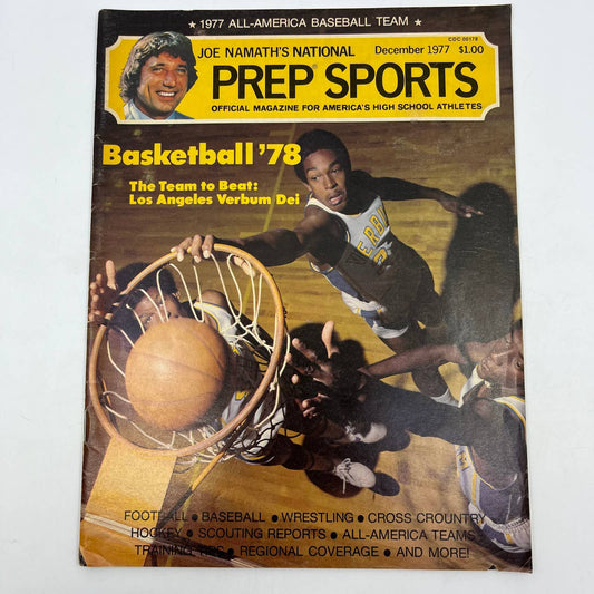 1977 Dec Rare Joe Namath's Prep Sports Magazine Basketball 78 Los Angeles TH7