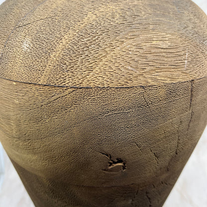 Large 18" Handmade Solid Wood Urn Vase With Finial Cap