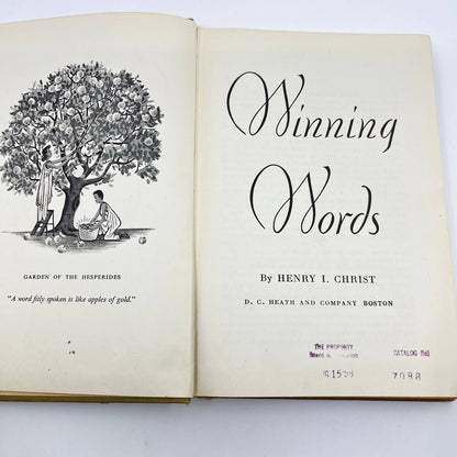 1948 Winning Words Henry I. Christ Hardcover TE9