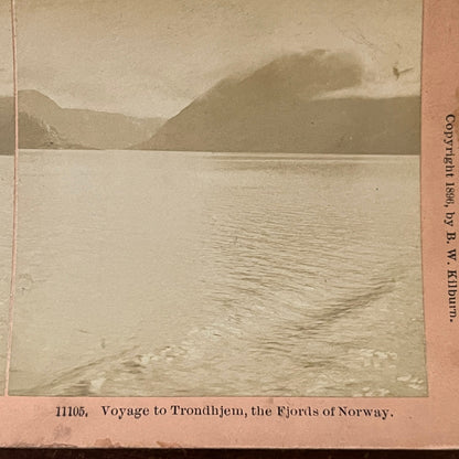 Voyage to Trondhjem Fjords of Norway Antique Stereoview Card H2-5
