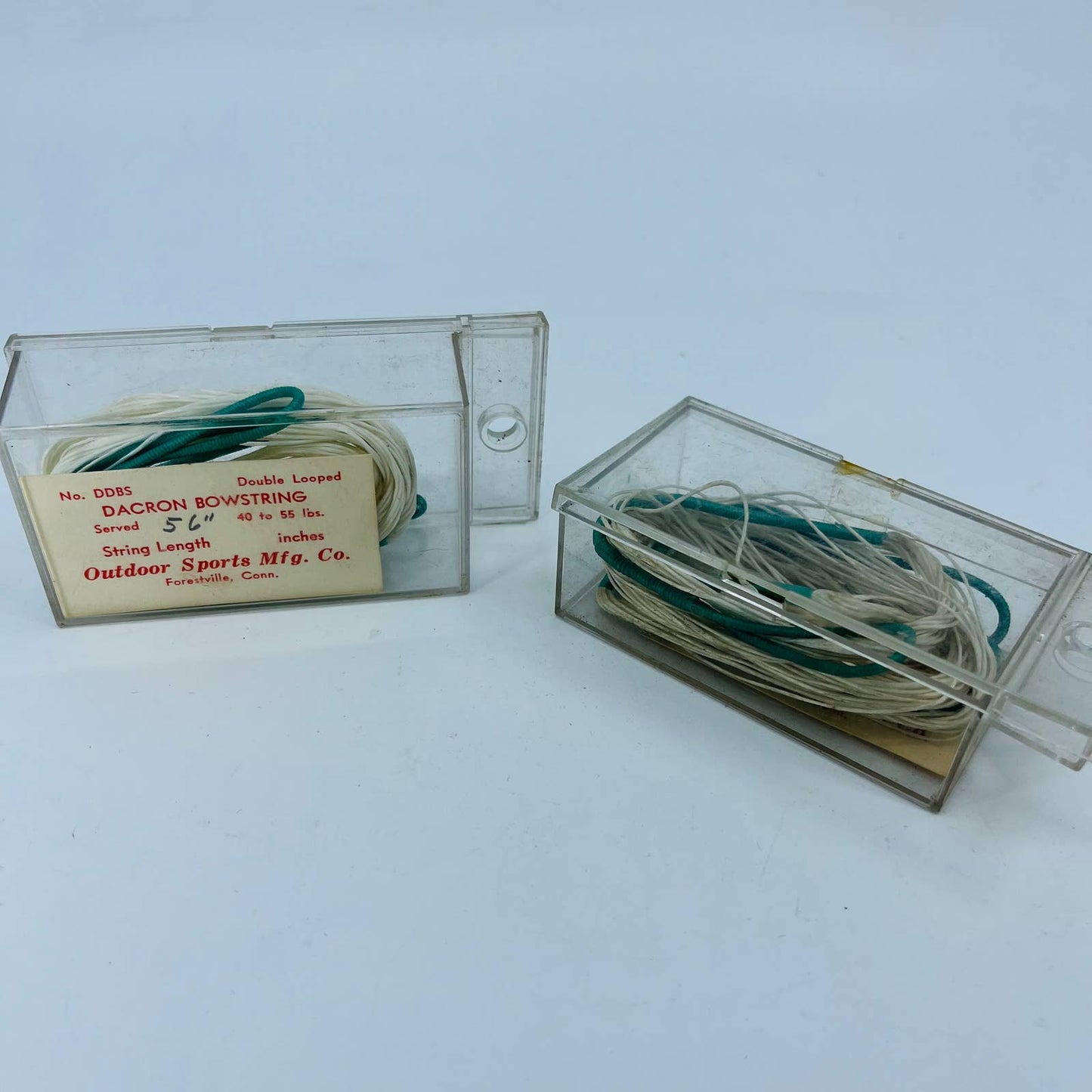VTG NOS Double Looped Dacron Bowstring 56” 40-55 lbs 2 Boxes Forestville CT TE1