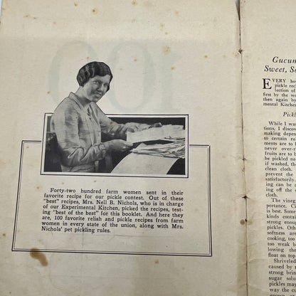 1920s Recipe Cookbook 100 Prize Pickle Recipes Farm & Fireside NY TI4