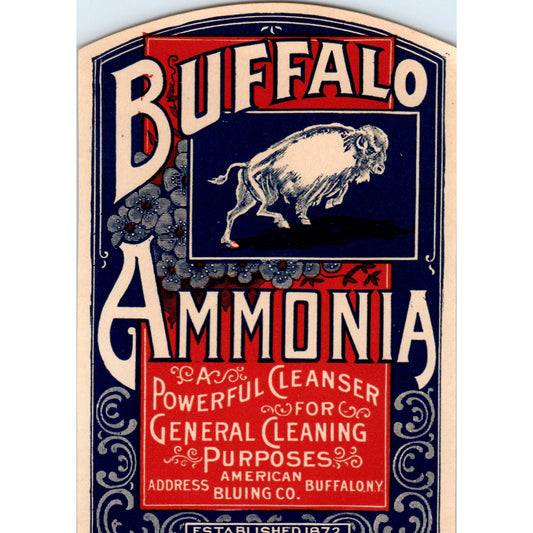 Antique Buffalo Ammonia Label American Blueing Co Buffalo NY SE8
