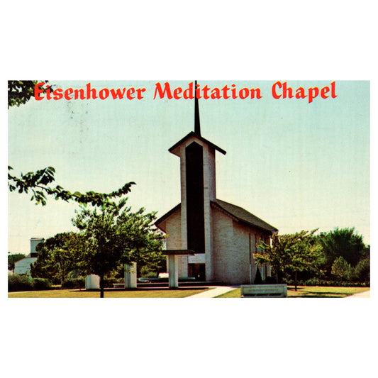 Vintage Postcard - Eisenhower Memorial Meditation Chapel Abilene Kansas 1973 AD9
