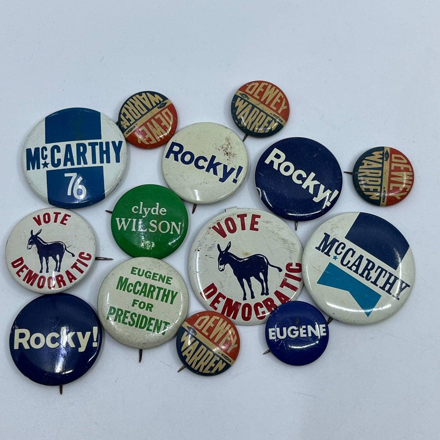 Lot of 14 Vintage Political Campaign Celluloid Pinback Buttons SE1