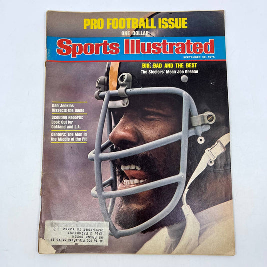 Sept 22 1975 Sports illustrated Pro Football Issue Mean Joe Greene Steelers TD2