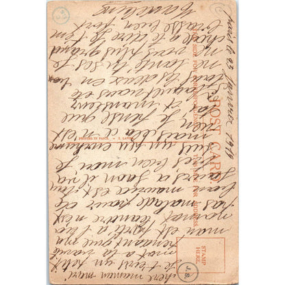 Little Kids Bathing Humor Cartoon Right French Original Postcard TK1-25