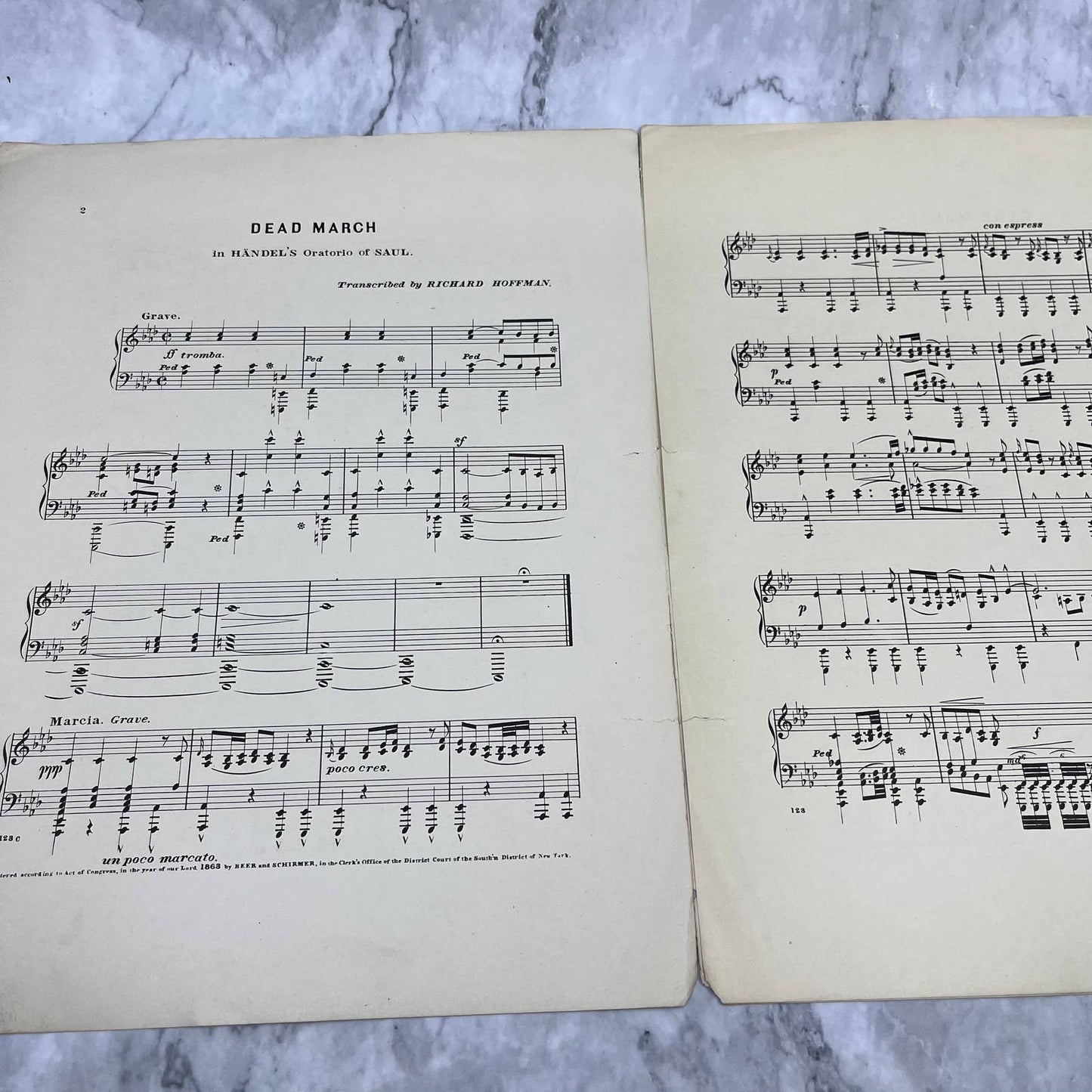 Early 1900 Sheet Music - Dead-March Oratorio Saul by Handel Richard Hoffman TH1