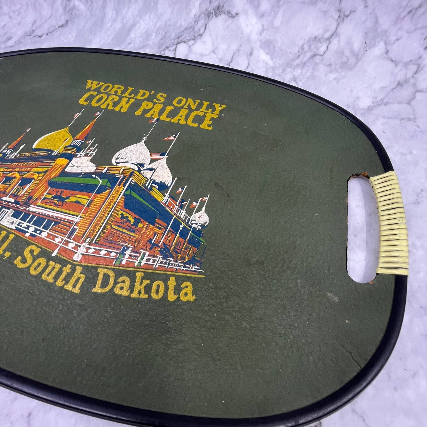 Vintage Souvenir Tray World’s Only Corn Palace Mitchell South Dakota 12x18” TE2