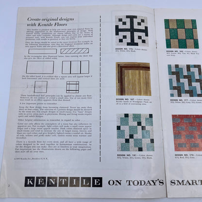 1957 MCM Kentile Floors Rubber Tile Advertising Pattern Booklet Brochure TH7