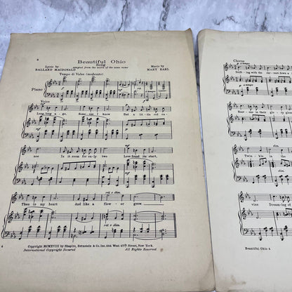Beautiful Ohio Sheet Music Mary Earl Ballard MacDonald - State Song 1918 TI1
