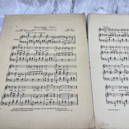 Beautiful Ohio Sheet Music Mary Earl Ballard MacDonald - State Song 1918 V39-4