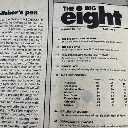 1984 Big Eight Football Special Magazine Close Race Favors Cornhuskers TH7