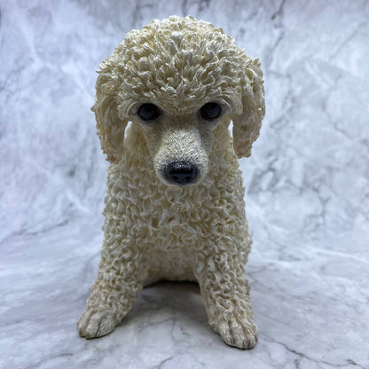 Vintage Li'l Poodle Pup White Figurine Cast Resin by the Danbury Mint 7x8 TJ1