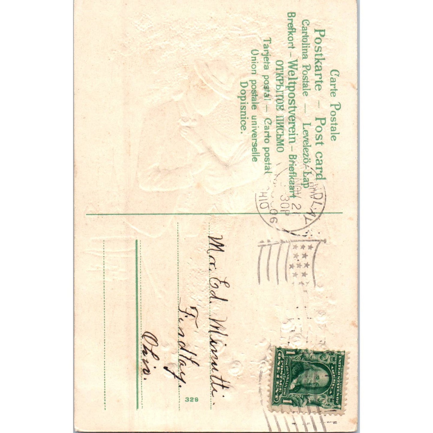 1906 Romantic Roses Courting Couple in Love Original Postcard TK1-P15