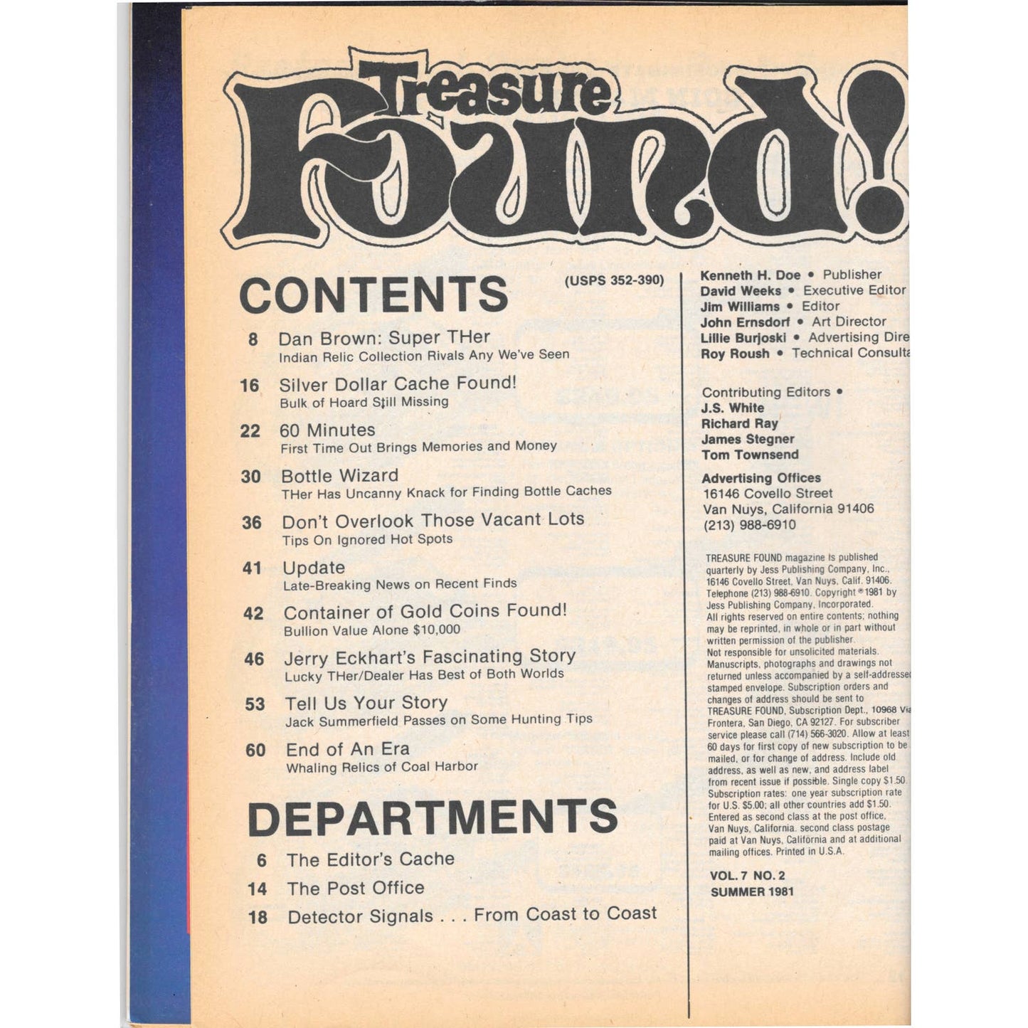 Treasure Found Magazine - Treasure Hunting Gold Metal Detecting Summer 1981 M4