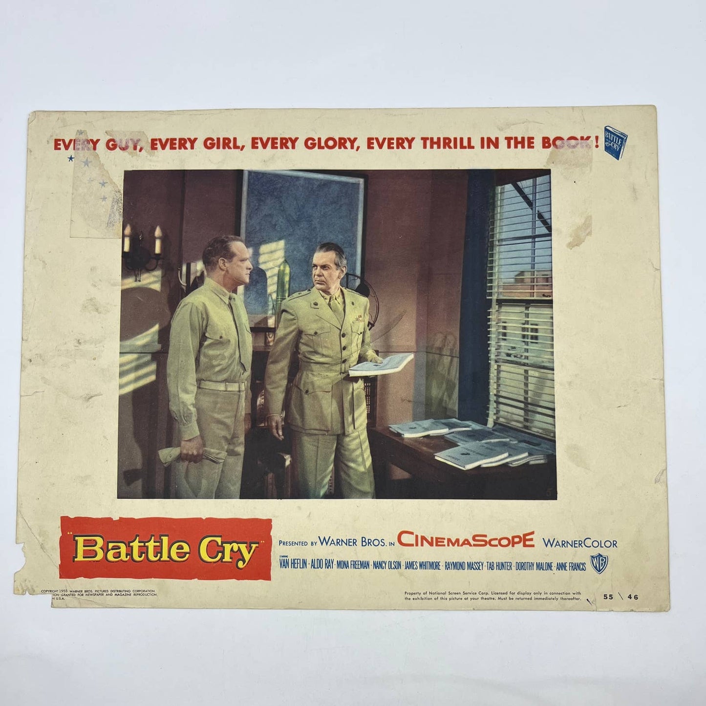 1955 Battle Cry Van Heflin Aldo Ray Mona Freeman Lobby Card FL4