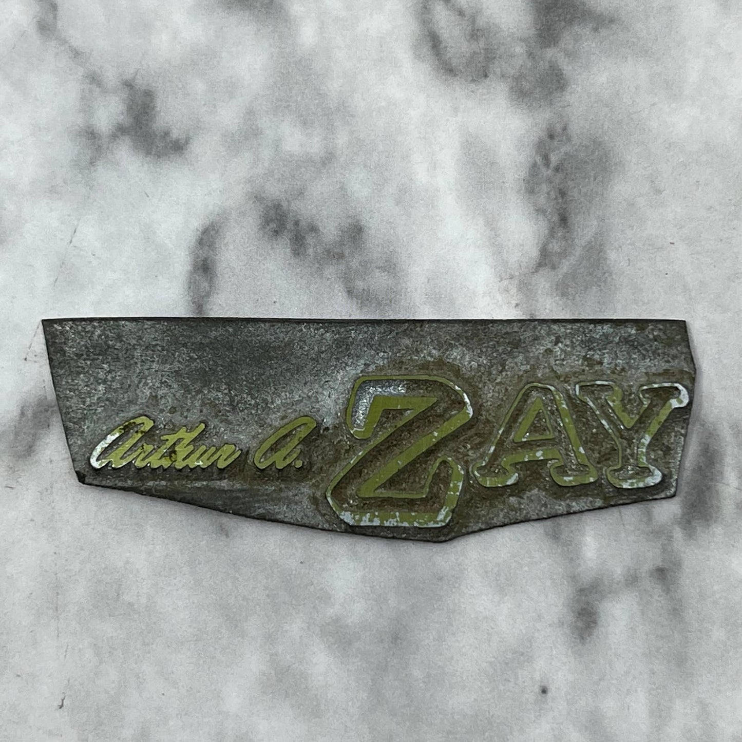Vintage Printing Letterpress Printers Block Plate Arthur A. Zay TJ510