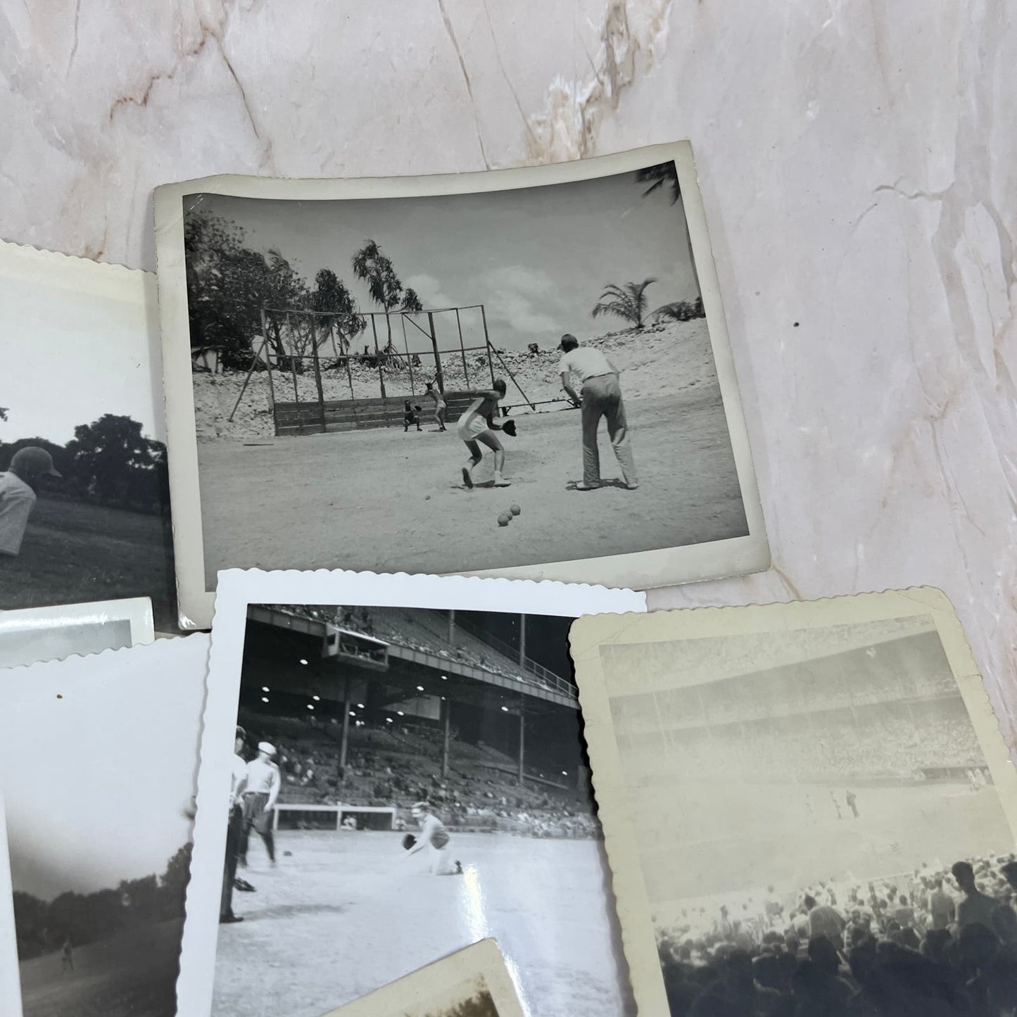 Large lot of 19 Early Original Photographs of People Playing Baseball TJ9