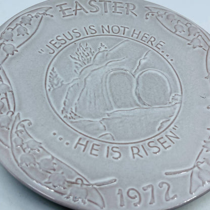 1972 He is Risen Easter Frankoma Pottery Collector's Plate 7 1/2" TD4