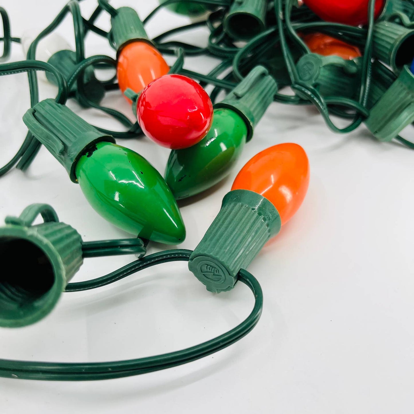 VTG String Big Bulb Glass Christmas Lights Toyo Holiday Lighting Needs Bulbs TB7