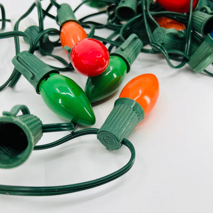 VTG String Big Bulb Glass Christmas Lights Toyo Holiday Lighting Needs Bulbs TB7