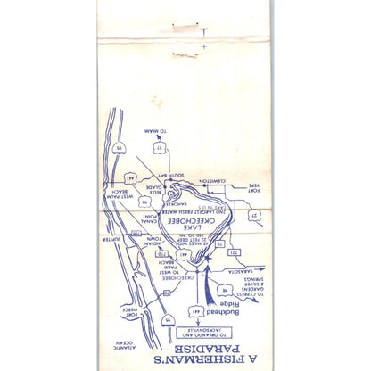 Buckhead Ridge Marina Okeechobee FL Advertising Matchbook Cover MM10-3