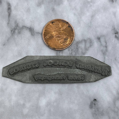 Vtg Letterpress Printers Block Plate National School Studios Photography SE824