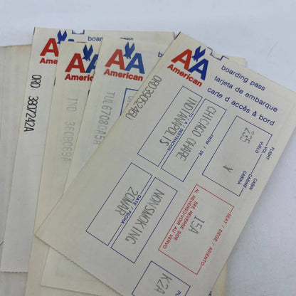 1970s American Airlines Boarding Passes Envelope/Passenger Stubs Bag Tags AC8-2