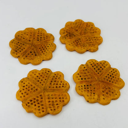 Vintage Set of 4 GERMAN WAFFLES Dollhouse Accessory Hand Painted 1.5” SB7