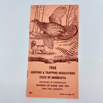 1968 Minnesota Hunting & Trapping Regulations Booklet Game & Fish SC8