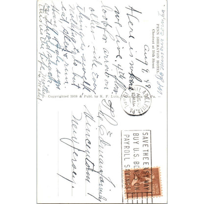 Vintage Postcard Penn Sheraton Hotel Philadelphia PA TD9-P1