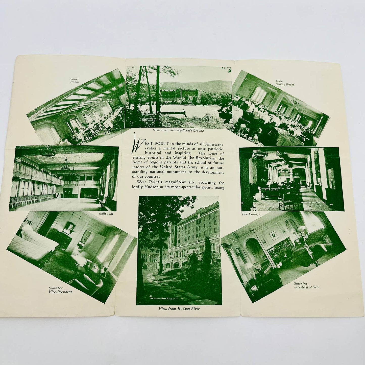 1930s West Point Hotel on US Military Reservation Brochure Harvard Luncheon D5