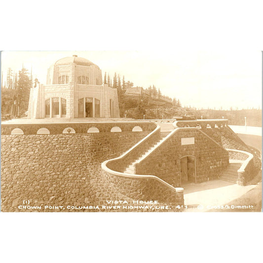Vista House Crown Point Columbia River Highway OR RPPC Original Postcard TK1-23