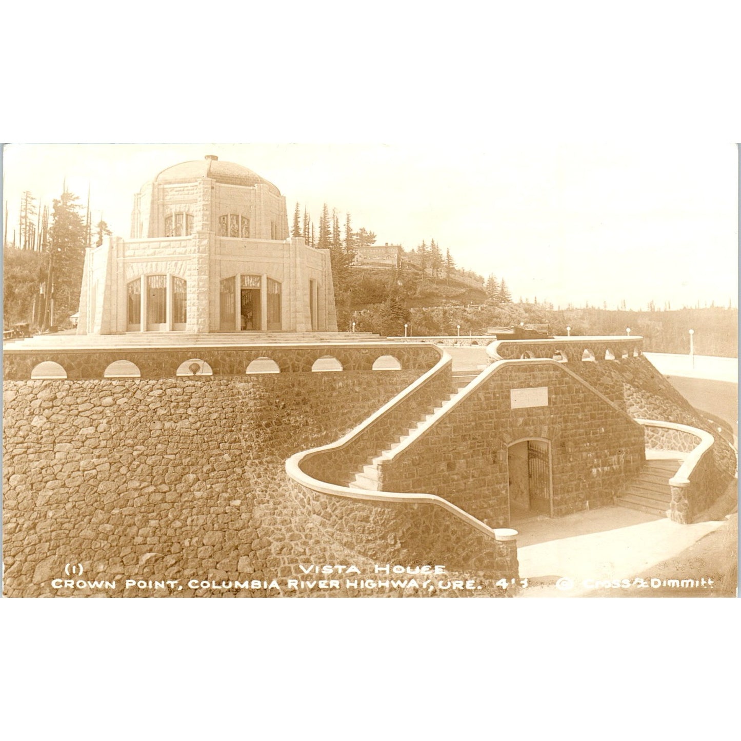 Vista House Crown Point Columbia River Highway OR RPPC Original Postcard P2-9