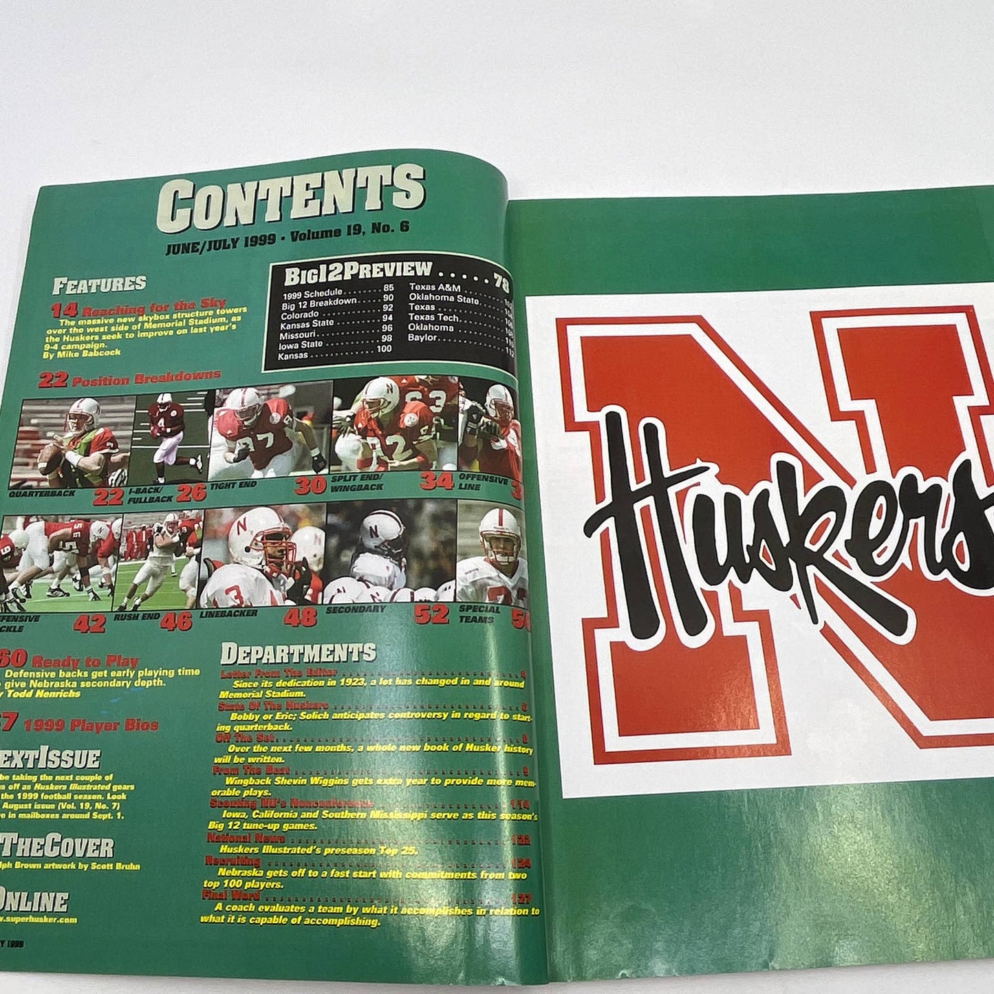 1999 Nebraska Huskers Illustrated College Football Preview Magazine TH3