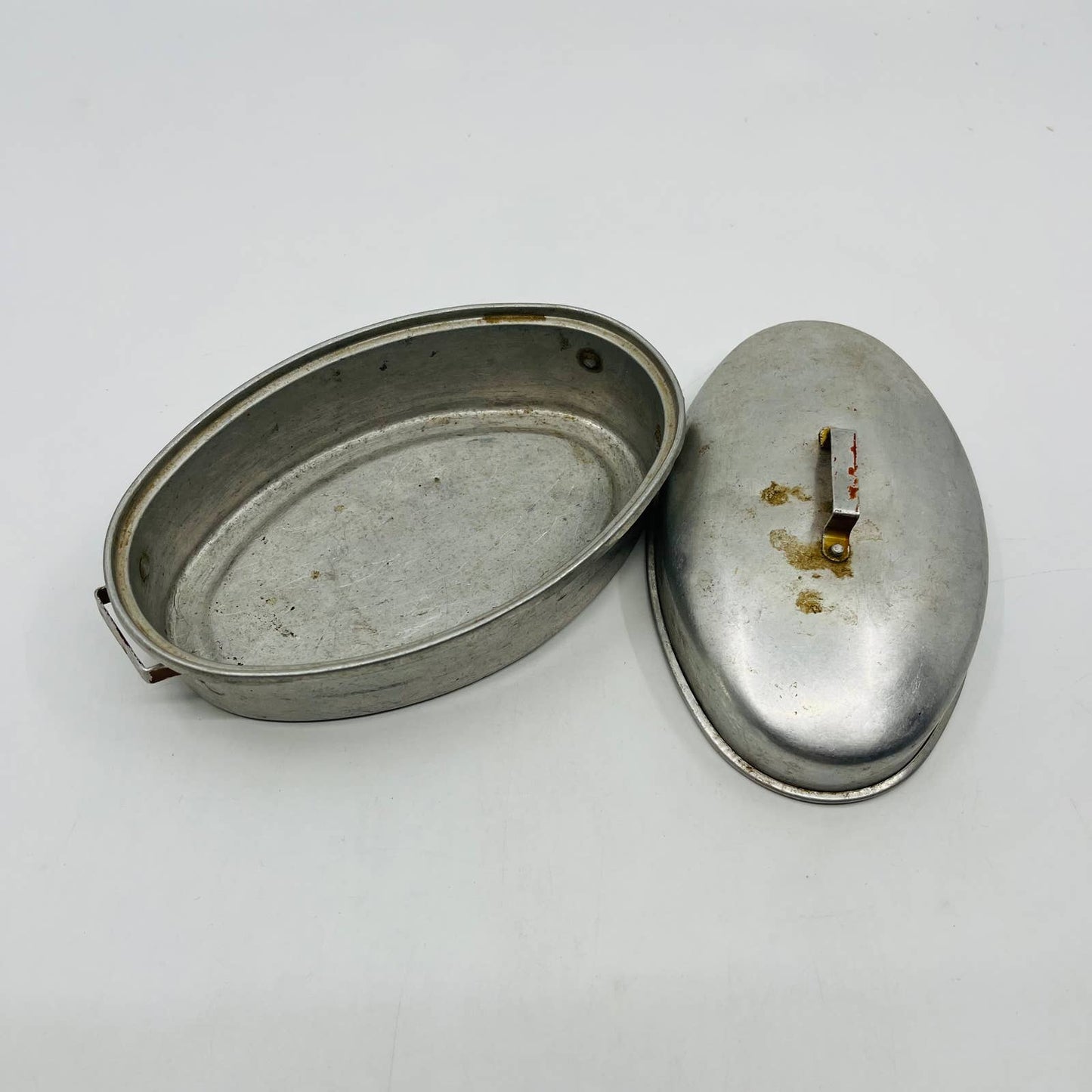 Vintage Toy Kitchen Tin Roasting Pan With Lid 6.5” TB6