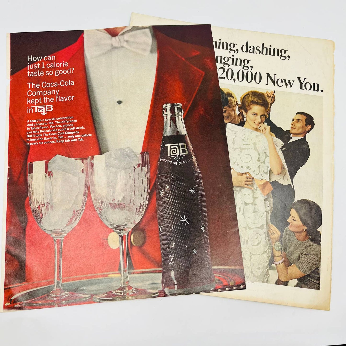 1960s Tab Cola Soda Pop Original Print Ads 10x13.5” TA8