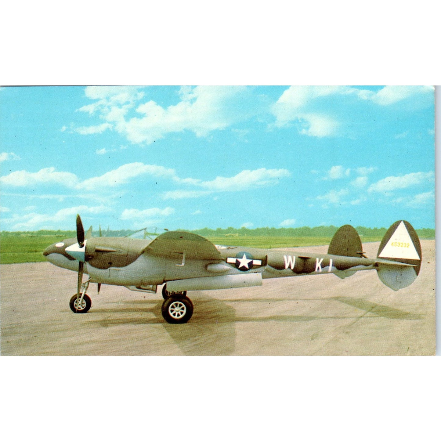 Lockheed P-38L Lightning Fighter WPAFB, Ohio Original Postcard P1-15