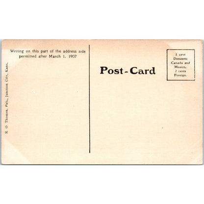 Hospital at Fort Riley Kansas 1907 Original Postcard TK1-25