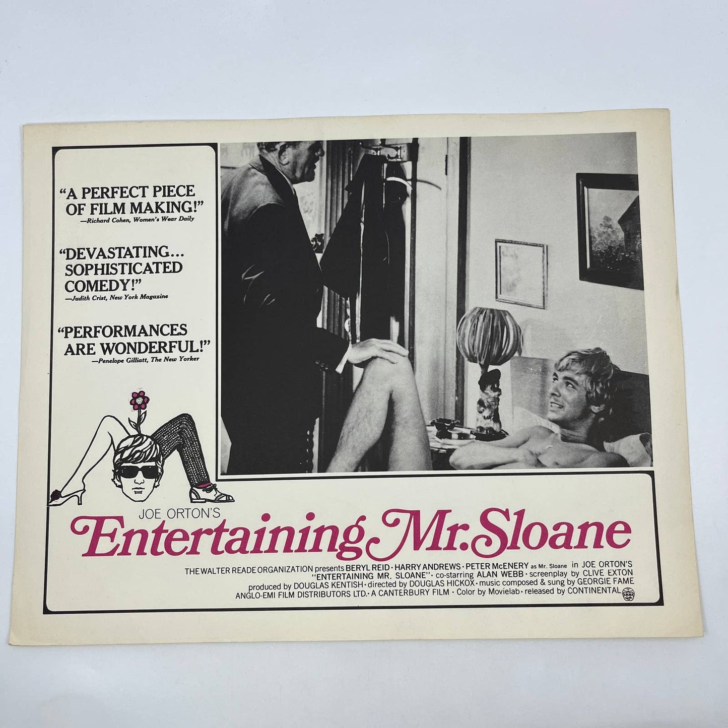 1970 Entertaining Mr. Sloane Lobby Card Harry Andrews Peter McEnery #2 FL4