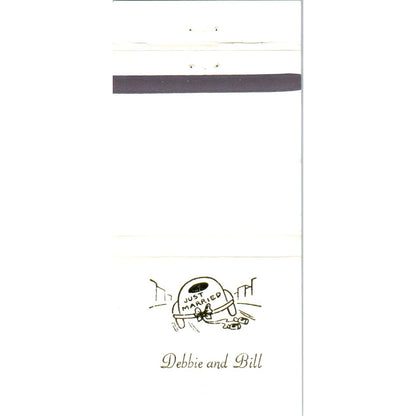 1970s Debbie & Bill Just Married Wedding Advertising Matchbook Cover MM9-7