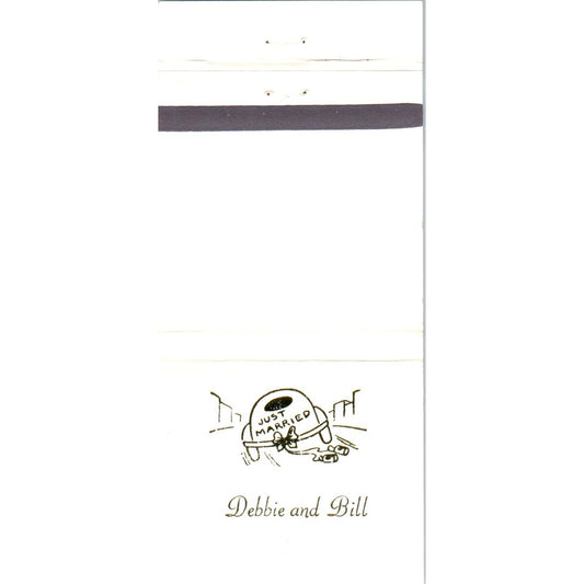 1970s Debbie & Bill Just Married Wedding Advertising Matchbook Cover MM9-7