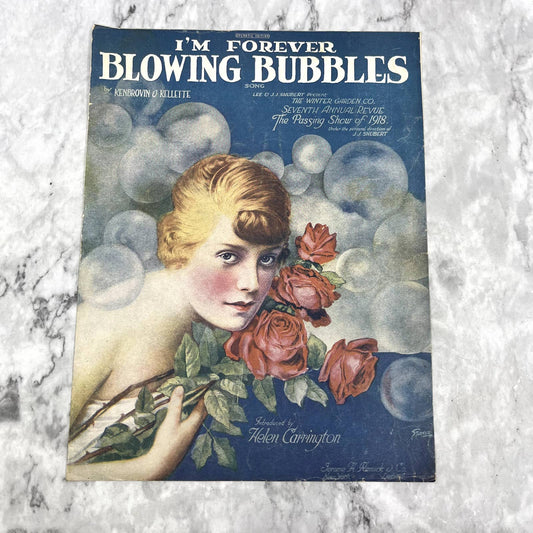 I'm Forever Blowing Bubbles Ken Brown and Kellette 1919 Sheet Music TK2-SM
