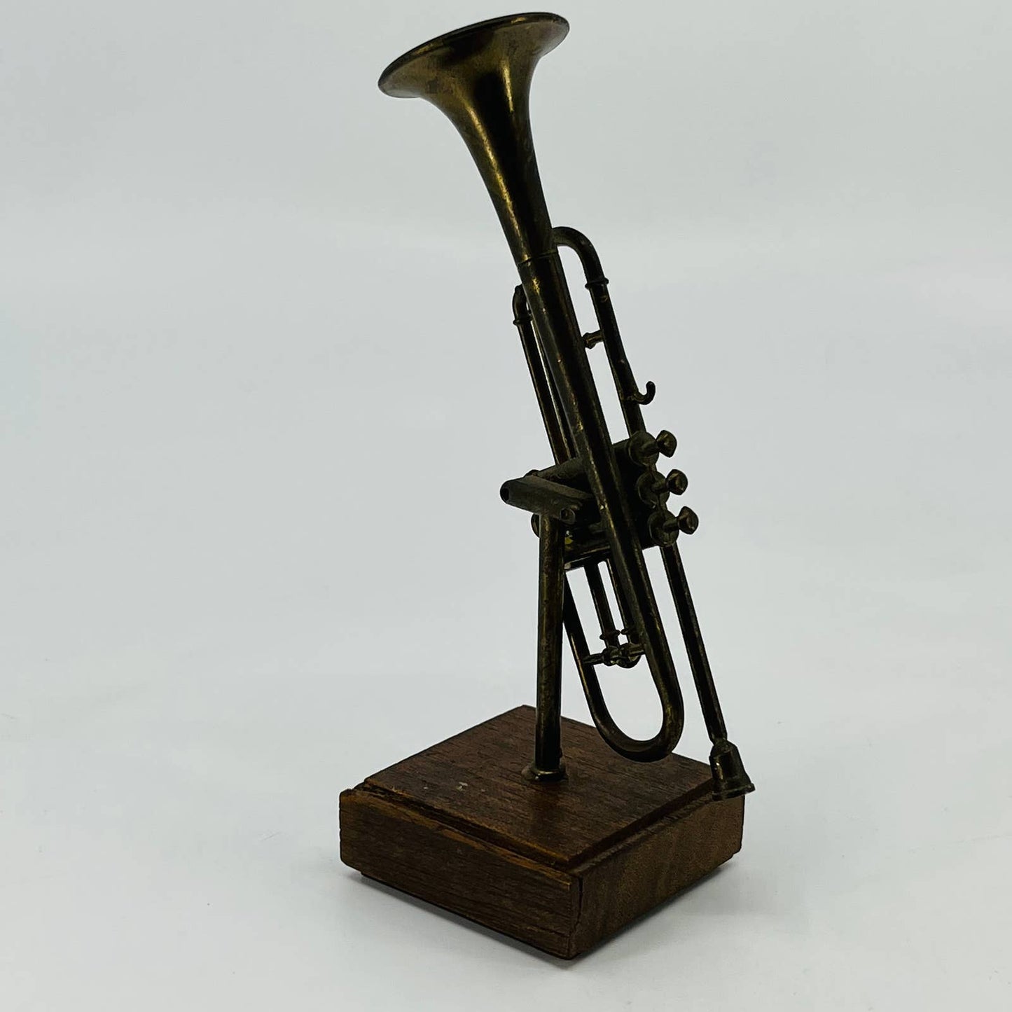 Vintage Brass 5” Trumpet Sculpture Made in Italy TD2