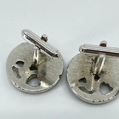 Vintage Silver Tone Ski Skiing Cufflinks Cuff Links SD2
