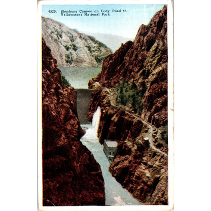 Shoshone Canyon Cody Road 1929 Yellowstone Park Original Postcard P2-5