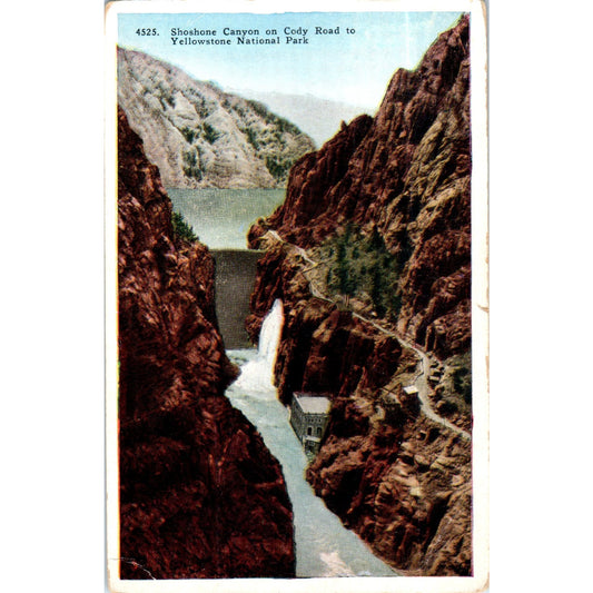 Shoshone Canyon Cody Road 1929 Yellowstone Park Original Postcard P2-5