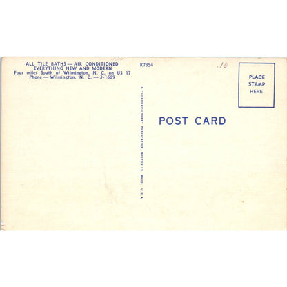 Town and Country Motel Wilmington NC Original Postcard TK1-24